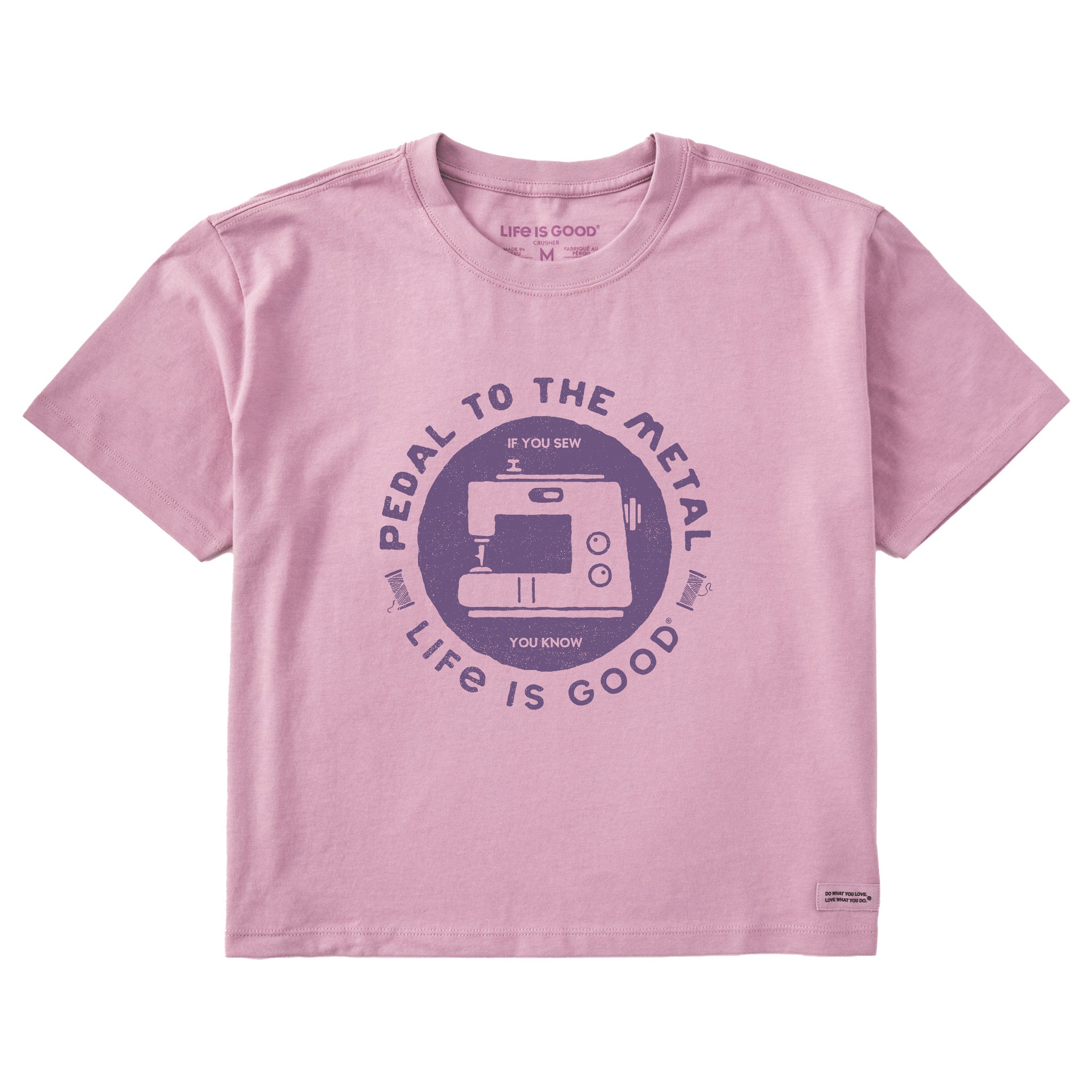 Women's Pedal to the Metal Sewing Short Sleeve Crusher Boxy Tee