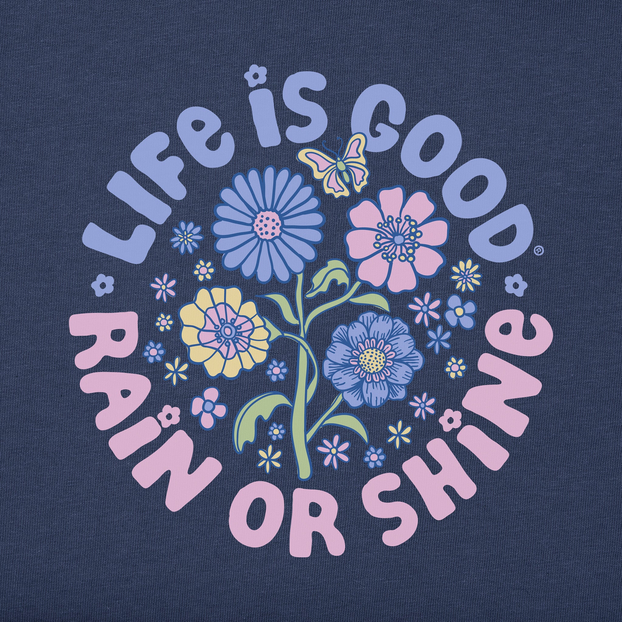 Women's LIG Rain or Shine Flowers Long Sleeve Crusher Boxy Tee