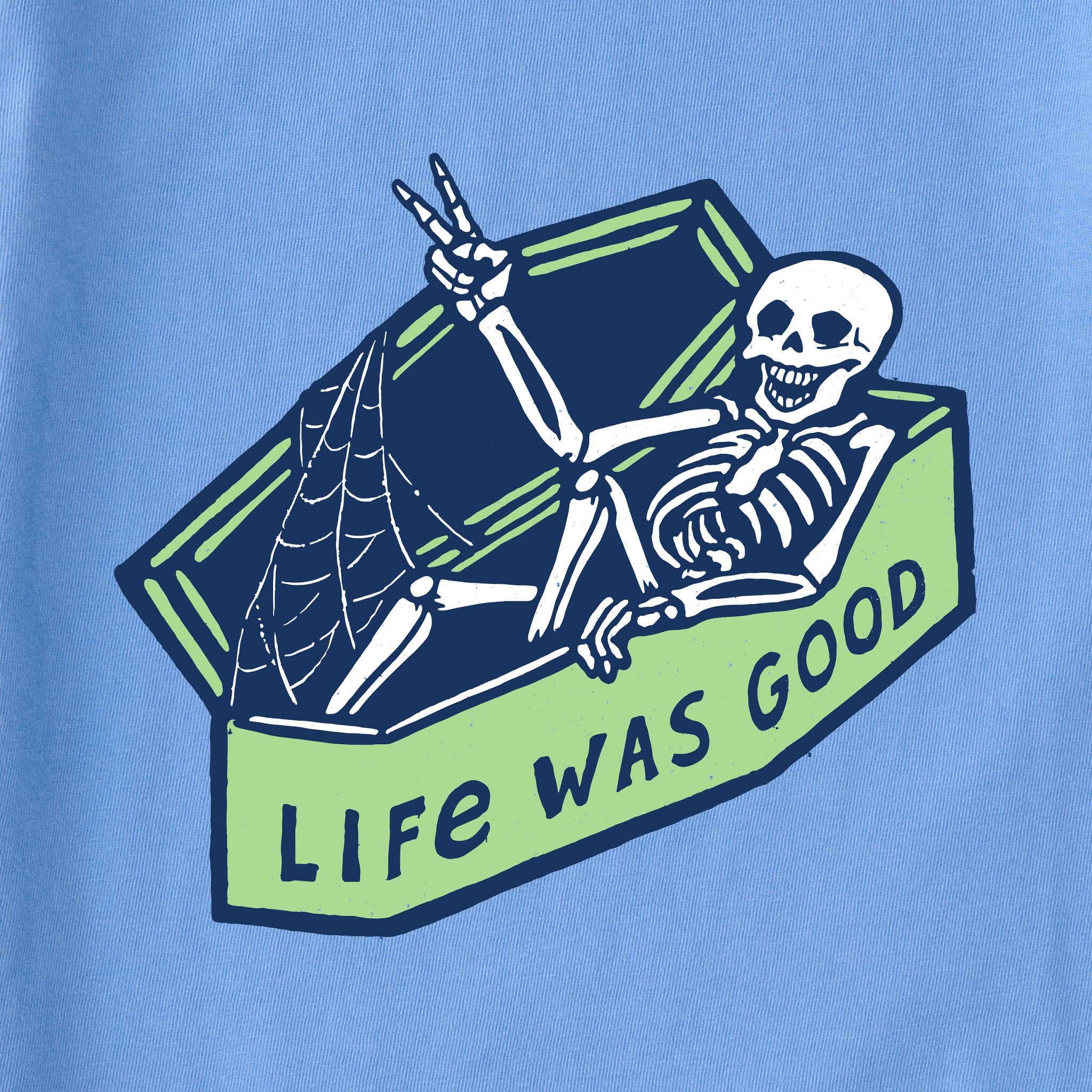 Women's Life Was Good Skeleton Long Sleeve Crusher Boxy Tee