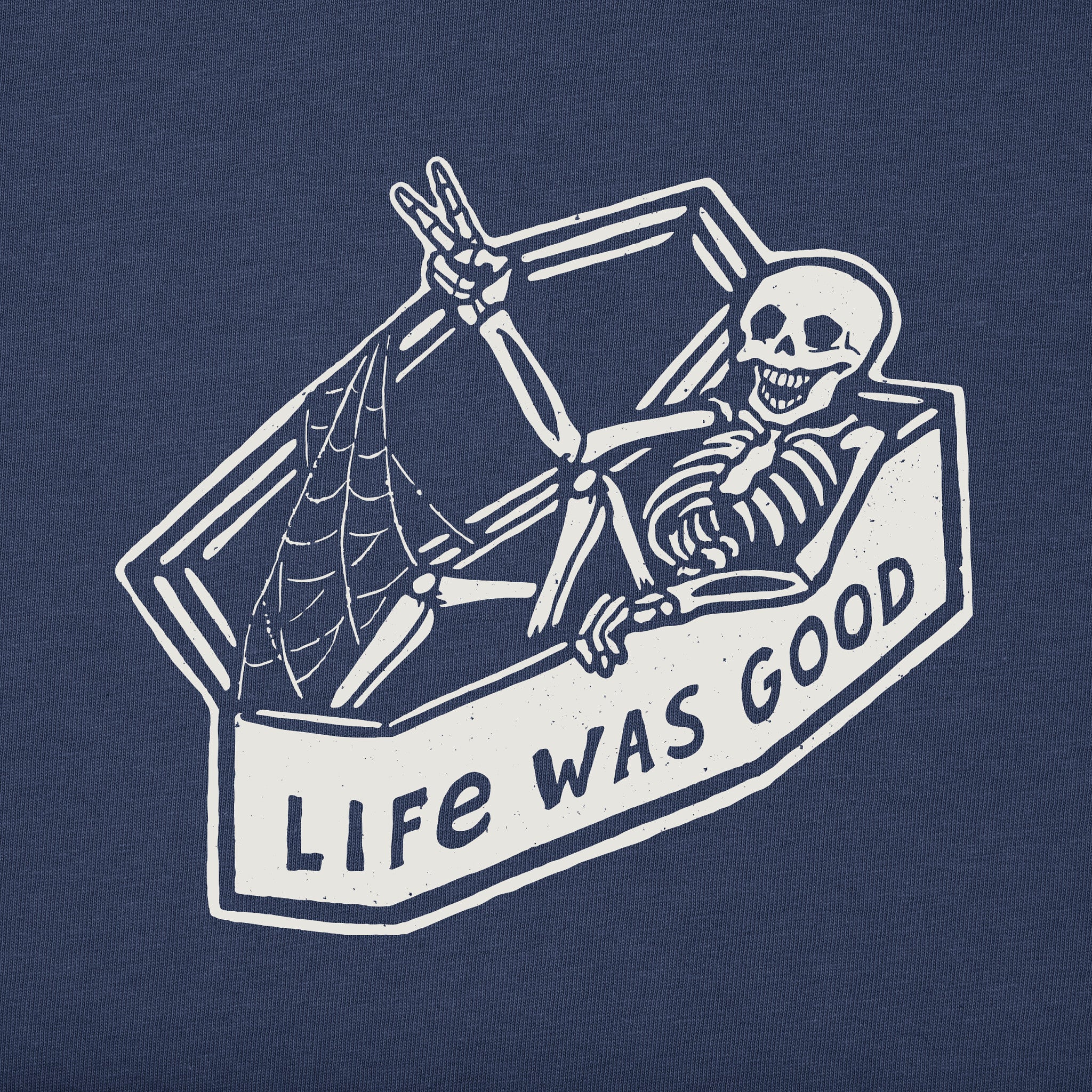 Women's Life Was Good Skeleton Long Sleeve Crusher Boxy Tee