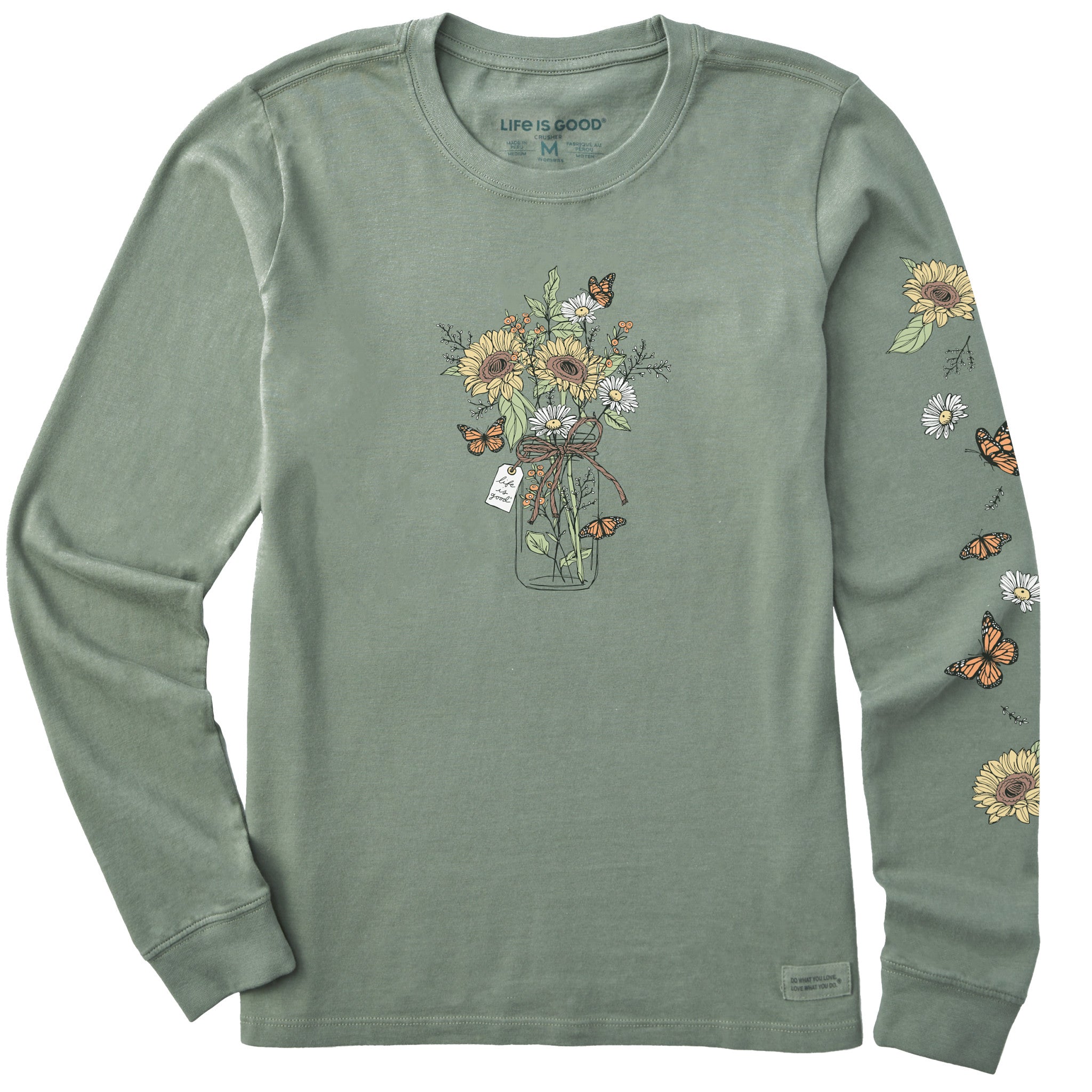 Women's Sunflower Monarch Jar Long Sleeve Crusher Tee