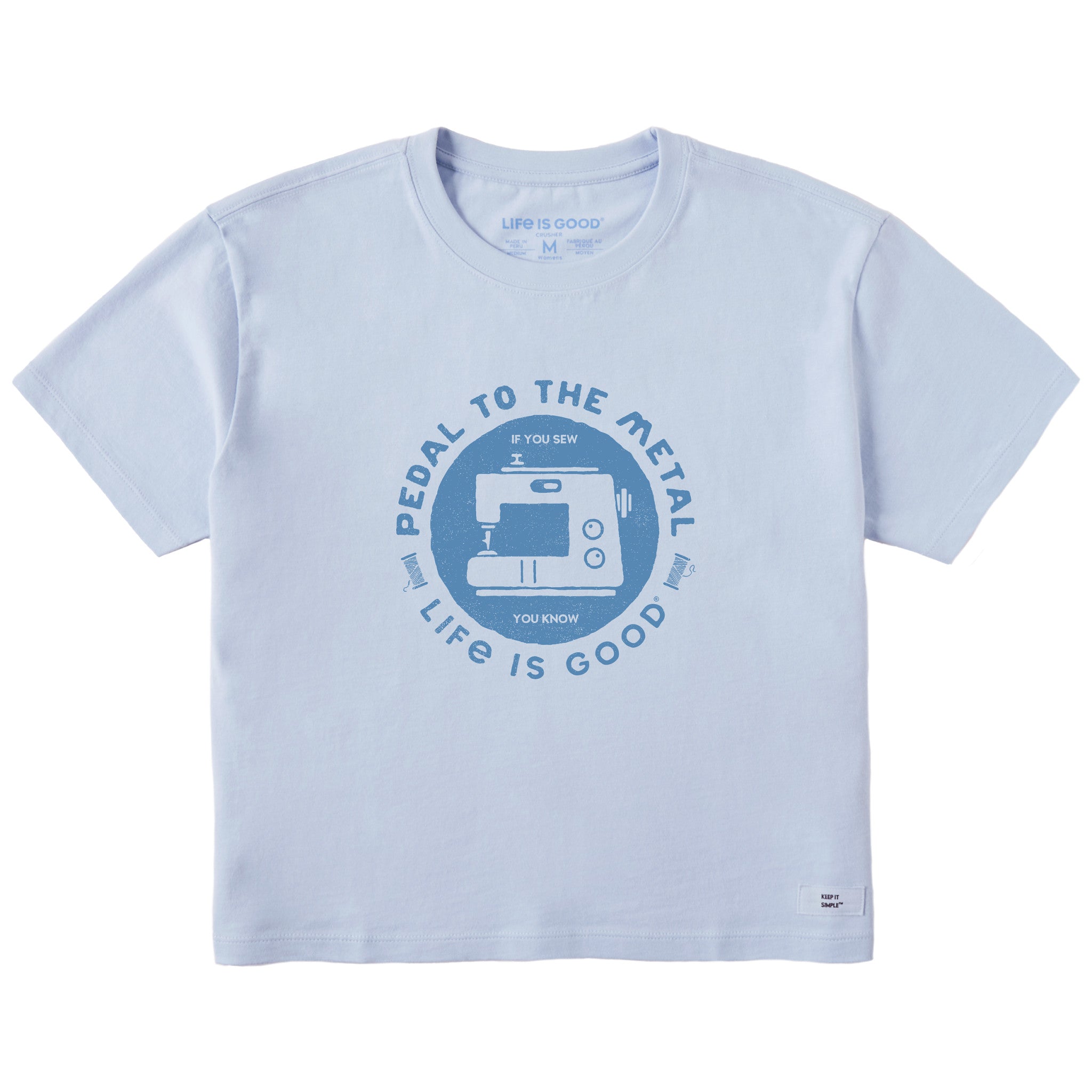 Women's Pedal to the Metal Sewing Short Sleeve Crusher Boxy Tee