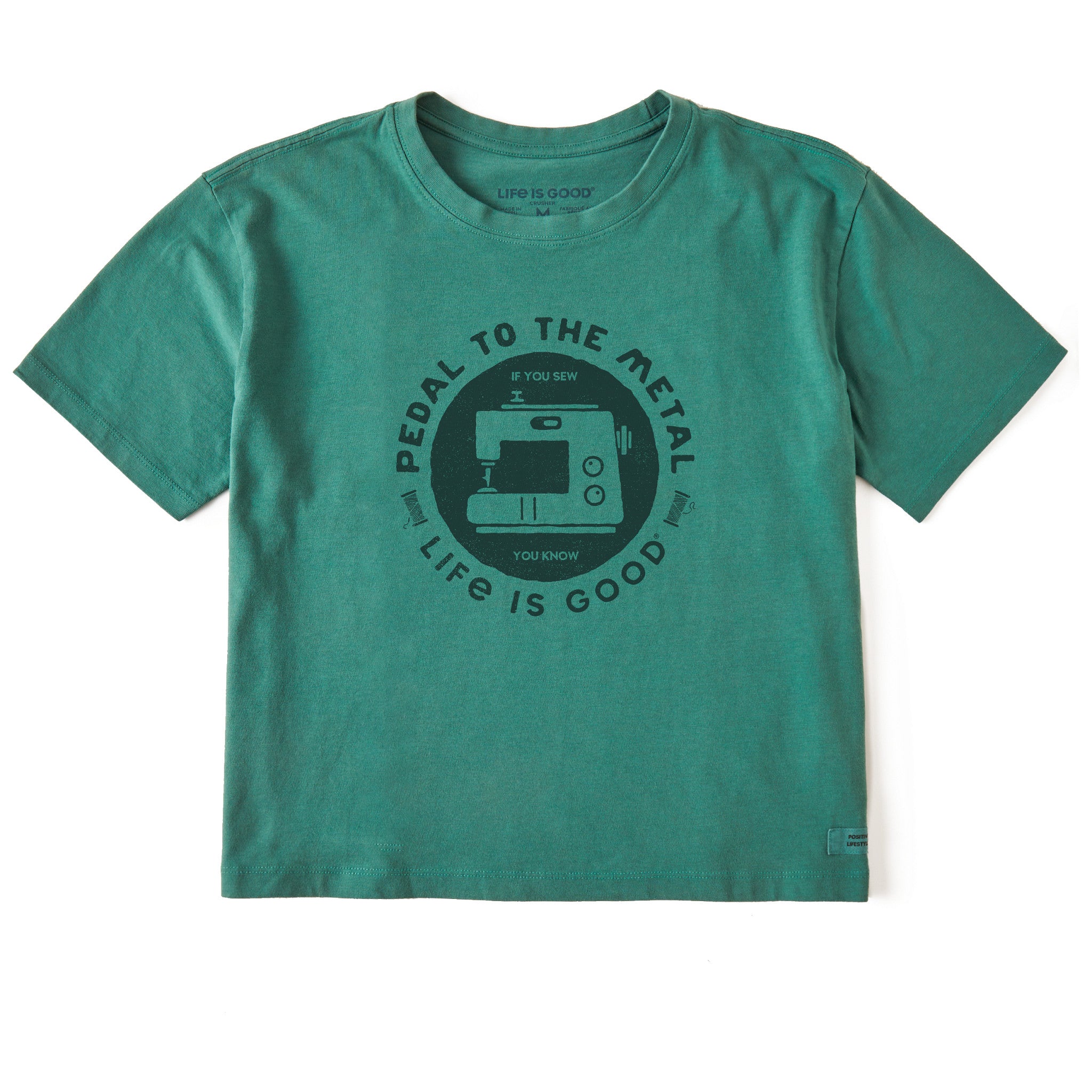 Women's Pedal to the Metal Sewing Short Sleeve Crusher Boxy Tee